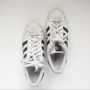 Adidas Superstar Black Striped Tennis Shoes